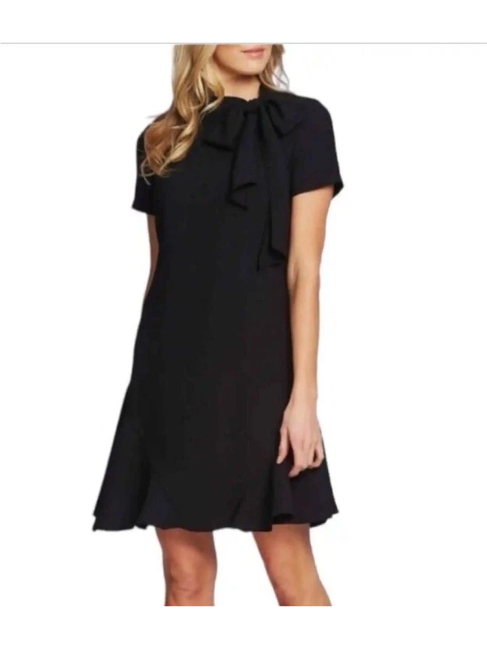Elegant Black Bow Detail Dress